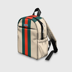Детский рюкзак Полосы триколор красный зеленый, цвет: 3D-принт — фото 2