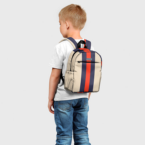 Детский рюкзак Полосы триколор синий красный / 3D-принт – фото 5