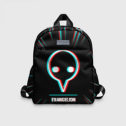 Детский рюкзак Символ Evangelion в стиле glitch на темном фоне, цвет: 3D-принт