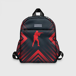 Детский рюкзак Красный символ Counter Strike на темном фоне со ст