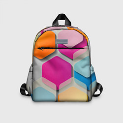 Детский рюкзак Абстрактные разноцветные геометрические фигуры, цвет: 3D-принт