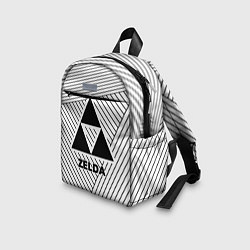 Детский рюкзак Символ Zelda на светлом фоне с полосами, цвет: 3D-принт — фото 2