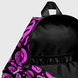 Детский рюкзак Кислотный розовый в смайликах, цвет: 3D-принт — фото 2