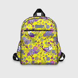Детский рюкзак Птички и цветы на желтом, цвет: 3D-принт