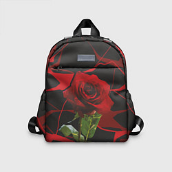 Детский рюкзак Одинокая красная роза, цвет: 3D-принт