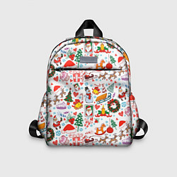 Детский рюкзак Новогодние символы, цвет: 3D-принт