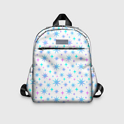 Детский рюкзак Разноцветные звезды на белом фоне, цвет: 3D-принт