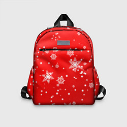 Детский рюкзак Снежинки на красном фоне, цвет: 3D-принт