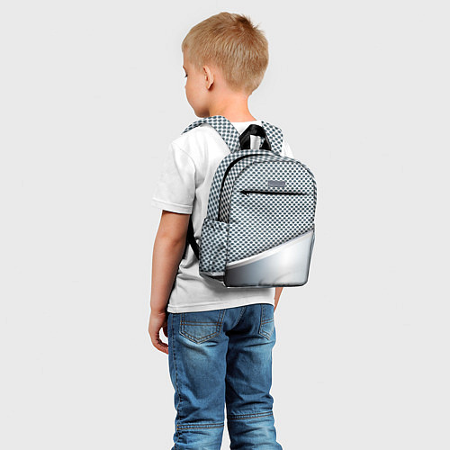 Детский рюкзак Текстура объёмного металла / 3D-принт – фото 5