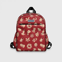 Детский рюкзак Новогоднее настроение: красно-молочный, цвет: 3D-принт