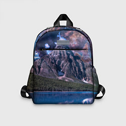 Детский рюкзак Горы и лес у озера, цвет: 3D-принт