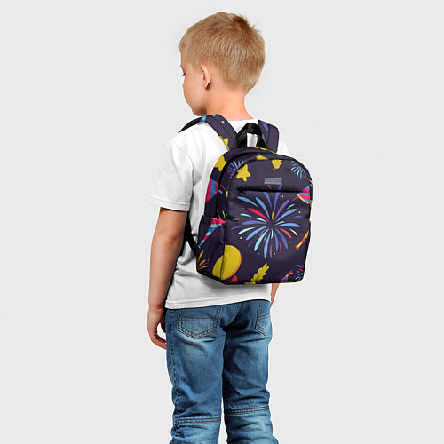 Детский рюкзак Новогодний фейерверк / 3D-принт – фото 5