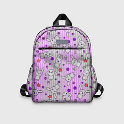 Детский рюкзак Кролики - текстура на розовом фоне
