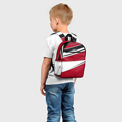 Детский рюкзак Красно черная геометрия на белом, цвет: 3D-принт — фото 2