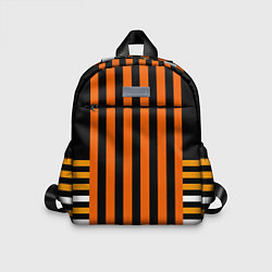Детский рюкзак Полосатый узор в красных оранжевых тонах на черном