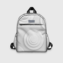 Детский рюкзак Серый фон и абстрактные белые объёмные окружности, цвет: 3D-принт