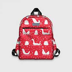 Детский рюкзак Сани, ёлочки, подарки, цвет: 3D-принт