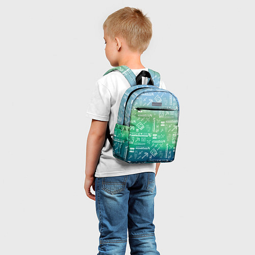 Детский рюкзак Майнкрафт символы на потертом фоне / 3D-принт – фото 5