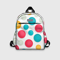 Детский рюкзак Белый фон и абстрактные разноцветные объёмные окру
