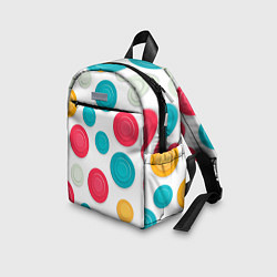 Детский рюкзак Белый фон и абстрактные разноцветные объёмные окру, цвет: 3D-принт — фото 2
