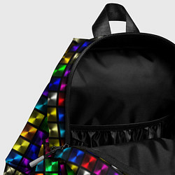 Детский рюкзак Разноцветные неоновые квадраты, цвет: 3D-принт — фото 2