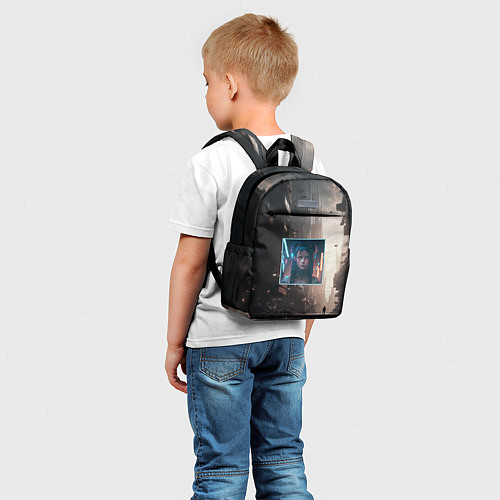 Детский рюкзак Девушка во мраке киберпанк города / 3D-принт – фото 5