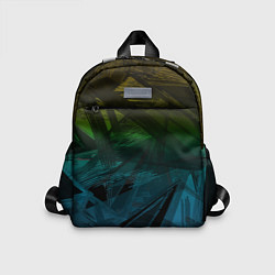 Детский рюкзак Черный абстрактный узор на сине-зеленом фоне