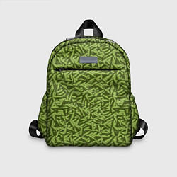 Детский рюкзак Милитари листья в полоску, цвет: 3D-принт