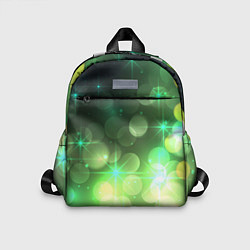 Детский рюкзак Неоновый зеленый блеск и черный фон, цвет: 3D-принт