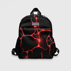 Детский рюкзак Красные неоновые трещины, цвет: 3D-принт