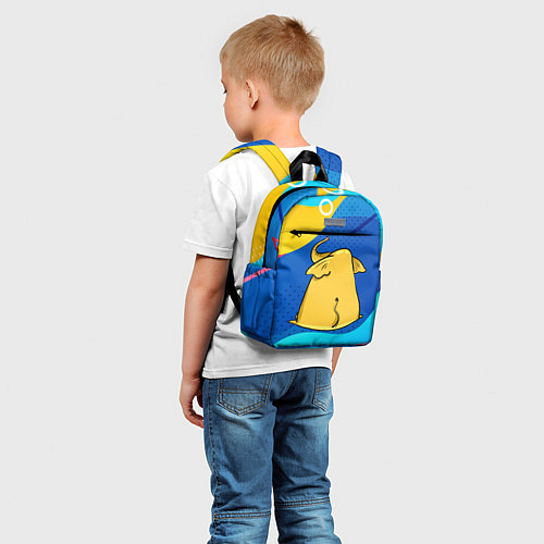 Детский рюкзак Желтый слон вид сзади / 3D-принт – фото 5