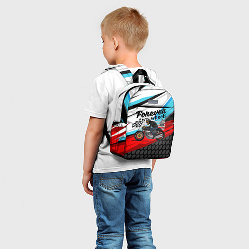 Детский рюкзак Два колеса навсегда мотоспорт / 3D-принт – фото 5