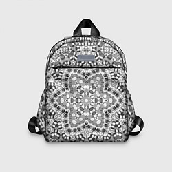 Детский рюкзак Черно-белый орнамент мандала, цвет: 3D-принт