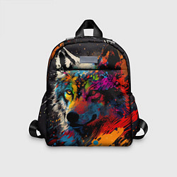 Детский рюкзак Волк, яркие цвета, цвет: 3D-принт