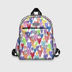 Детский рюкзак Разноцветные сердечки Калейдоскоп, цвет: 3D-принт