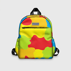 Детский рюкзак Кляксы разноцветные - детский камуфляж, цвет: 3D-принт