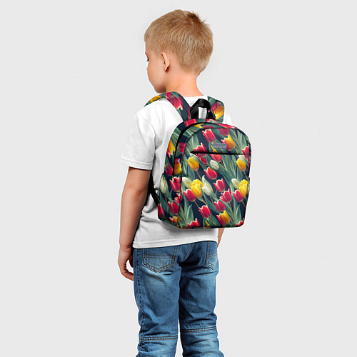 Детский рюкзак Много тюльпанов / 3D-принт – фото 5