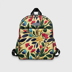 Детский рюкзак Эффект вышивки цветочная поляна, цвет: 3D-принт