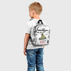 Детский рюкзак Еж танкист 23 февраля, цвет: 3D-принт — фото 2