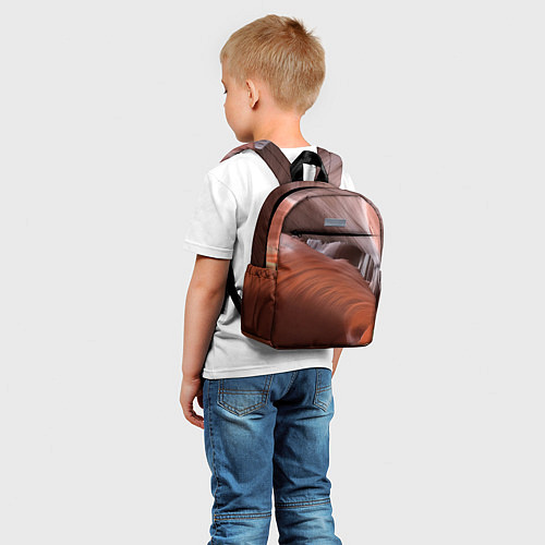 Детский рюкзак Изогнутые натуральные стены цвета / 3D-принт – фото 5