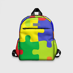 Детский рюкзак Пазлы разноцветные, цвет: 3D-принт