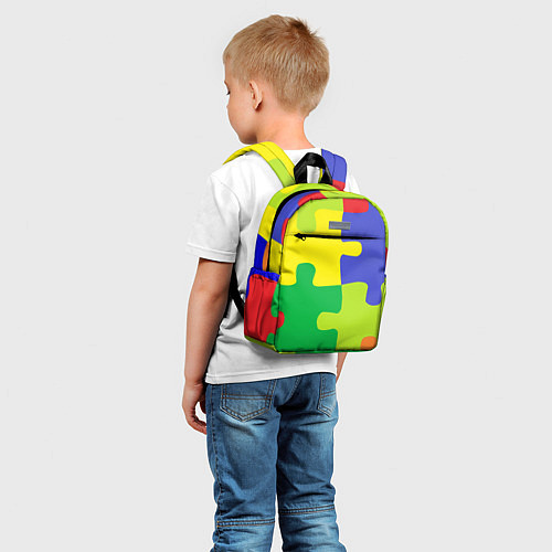 Детский рюкзак Пазлы разноцветные / 3D-принт – фото 5