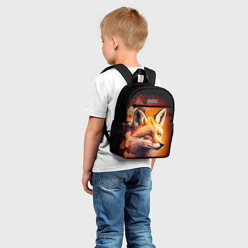 Детский рюкзак Огненно рыжая лиса в цветах / 3D-принт – фото 5