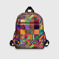 Детский рюкзак Разноцветные лоскуты от нейросети, цвет: 3D-принт