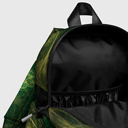 Детский рюкзак Зелёно-жёлтый волнообразные линии во тьме, цвет: 3D-принт — фото 2