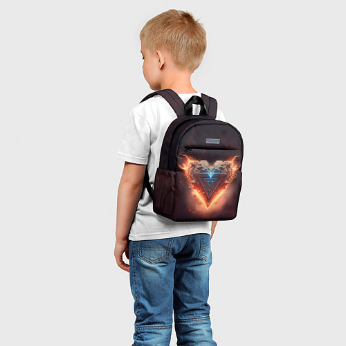 Детский рюкзак Каменное сердце в неоновом красном электрическом с / 3D-принт – фото 5