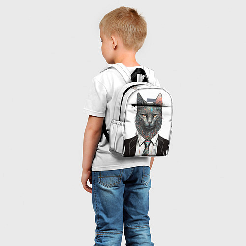 Детский рюкзак Кот в костюме с галстуком / 3D-принт – фото 5