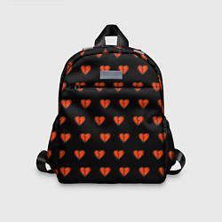 Детский рюкзак Разбитые сердца на черном фоне
