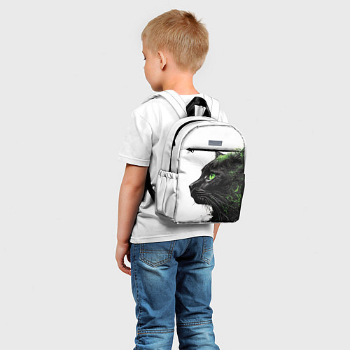 Детский рюкзак Кот с зелеными глазами / 3D-принт – фото 5