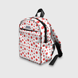 Детский рюкзак Узор из красных шариков на белом фоне, цвет: 3D-принт — фото 2